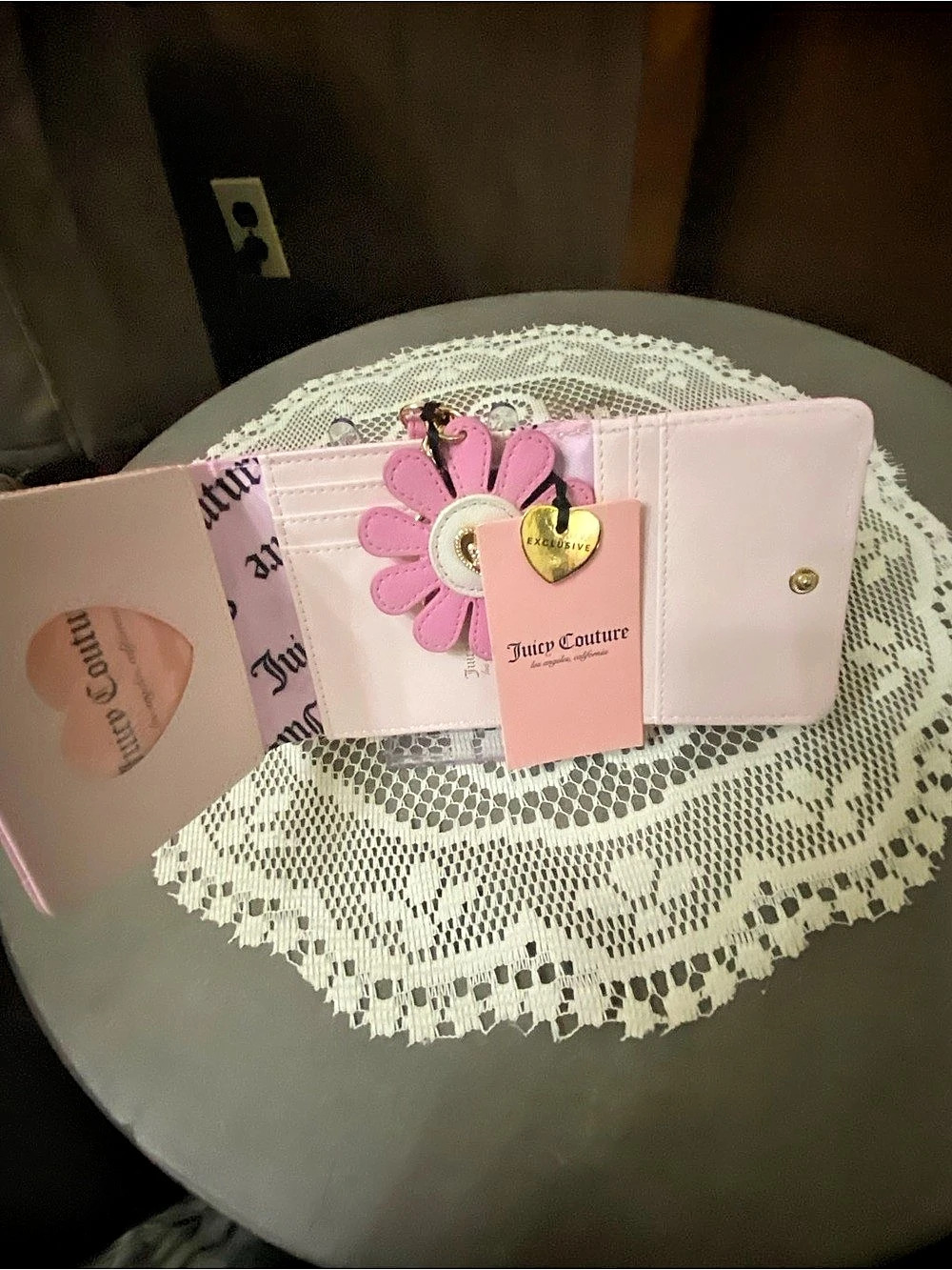 Juicy Couture Heart Charm Wallet Pink NWT - Picture 5 of 6